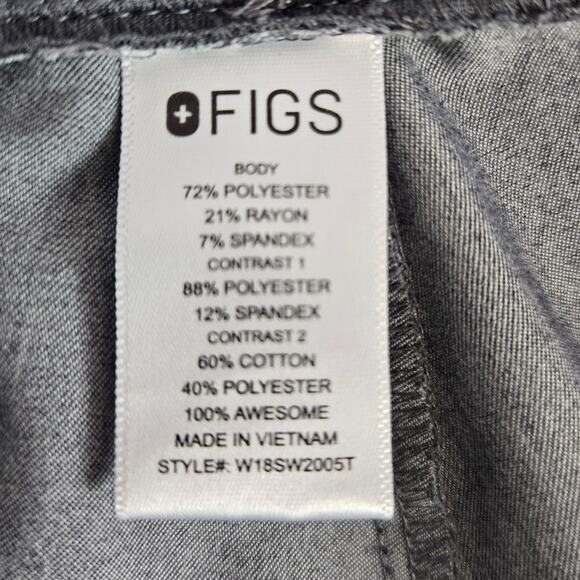 Figs Women's Scrub Pants L Tall Gray Zamora Joggers Medical Dental Vet Workwear - Picture 7 of 10